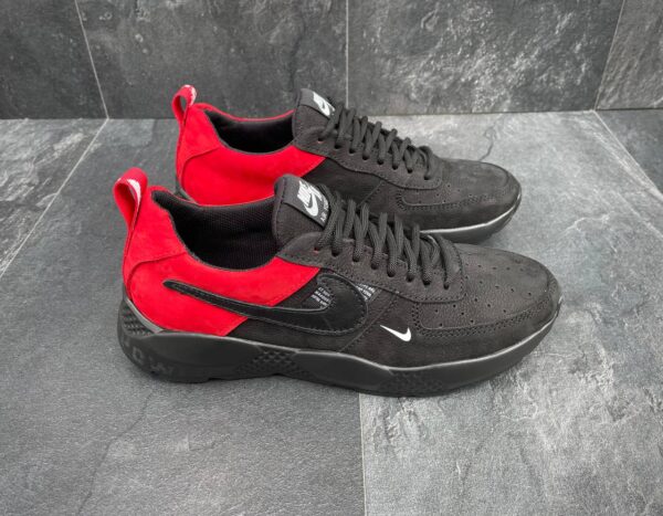 Чоловічі шкіряні кросівки Nike Код: М115 чор/чер - Зображення 6