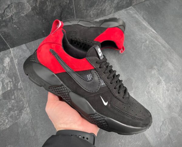Чоловічі шкіряні кросівки Nike Код: М115 чор/чер - Зображення 7