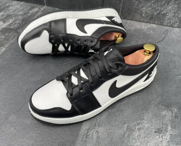 Чоловічі шкіряні кеди Nike Jordan Код: N193 чор/біл - Зображення 2