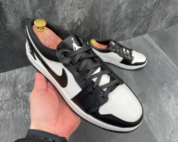Чоловічі шкіряні кеди Nike Jordan Код: N193 чор/біл - Зображення 4