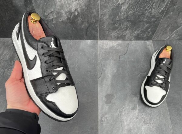 Чоловічі шкіряні кеди Nike Jordan Код: N193 чор/біл - Зображення 7