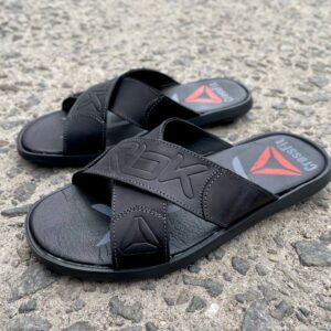 Чоловічі шкіряні шльопанці Reebok Код: R7 чорний