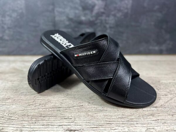 Чоловічі шкіряні шльопанці Tommy Hilfiger Код: Ш33 ч.т. - Зображення 9