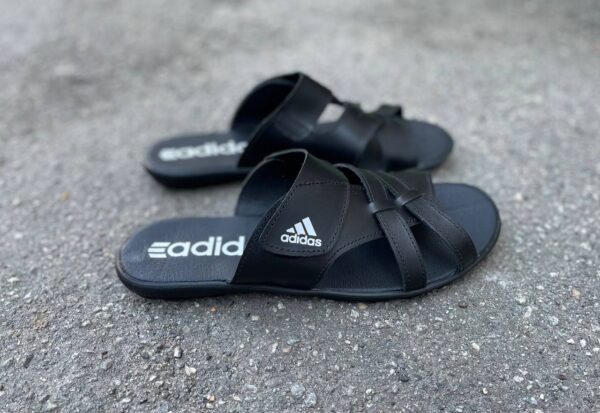 Чоловічі шкіряні шльопанці Adidas Код: 126 черн - Зображення 9