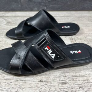 Чоловічі шкіряні шльопанці Fila Код: Ш30 чер