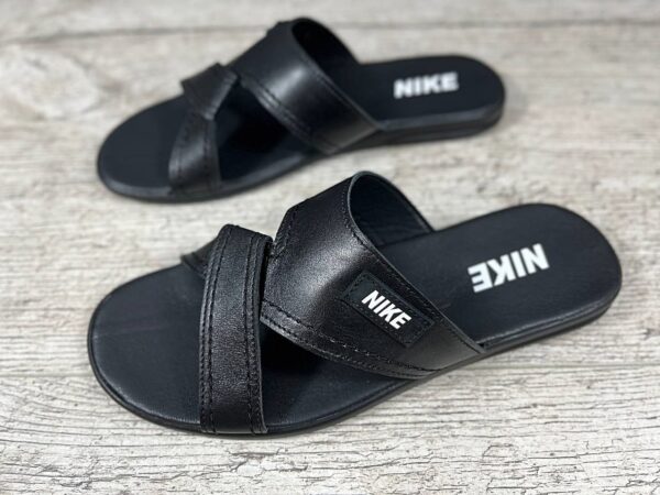 Чоловічі шкіряні шльопанці Nike Код: Ш35 ч.т.