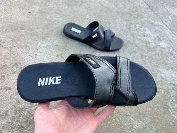 Чоловічі шкіряні шльопанці Nike Код: Ш35 ч.т. - Зображення 5