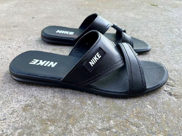 Чоловічі шкіряні шльопанці Nike Код: Ш35 ч.т. - Зображення 7