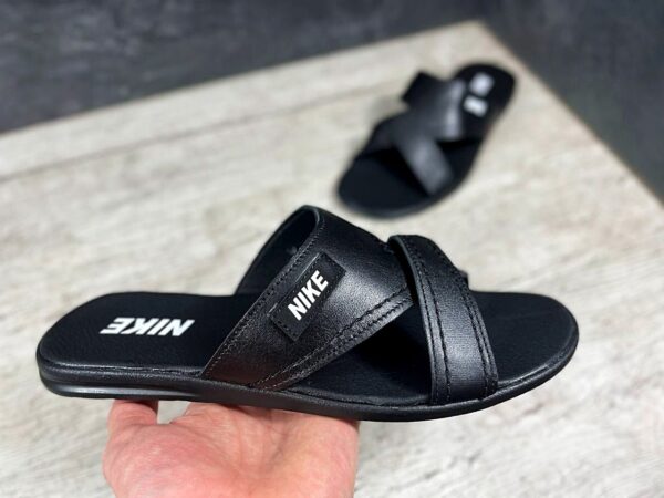 Чоловічі шкіряні шльопанці Nike Код: Ш35 ч.т. - Зображення 8