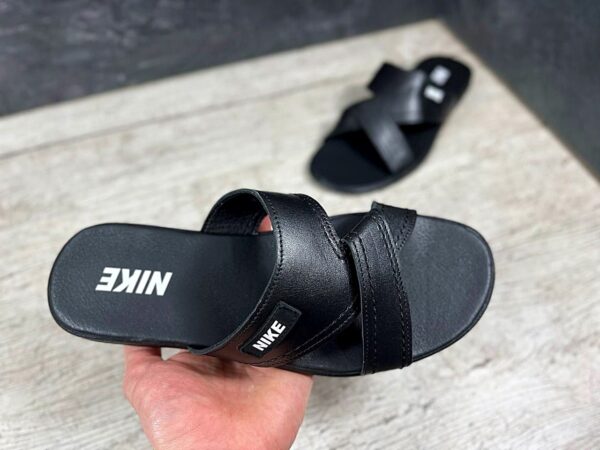 Чоловічі шкіряні шльопанці Nike Код: Ш35 ч.т. - Зображення 10
