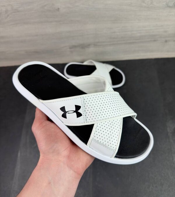 Чоловічі шкіряні шльопанці Under Armour Код: U 50 білий - Зображення 5