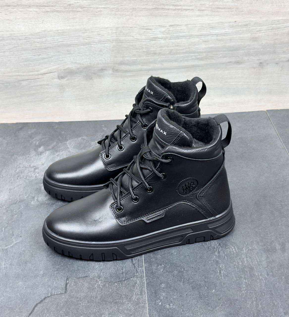 Чоловічі шкіряні черевики Nivas  Код: 2317 чорний