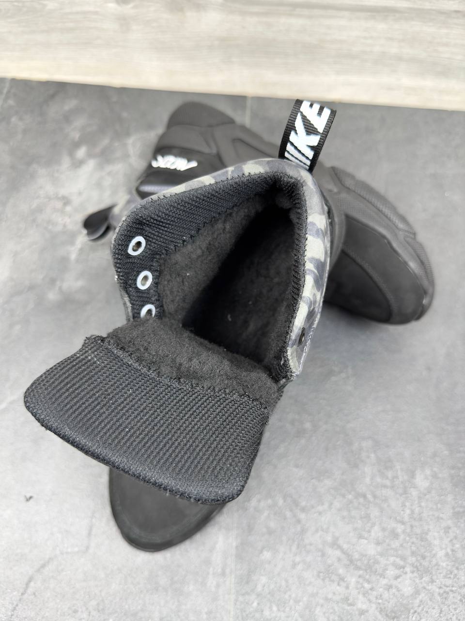 Чоловічі шкіряні зимові кросівки Nike  Код: Б01-53/7 чорний - Зображення 3