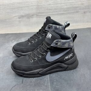 Чоловічі шкіряні зимові кросівки Nike  Код: Б01-53/7 чорний