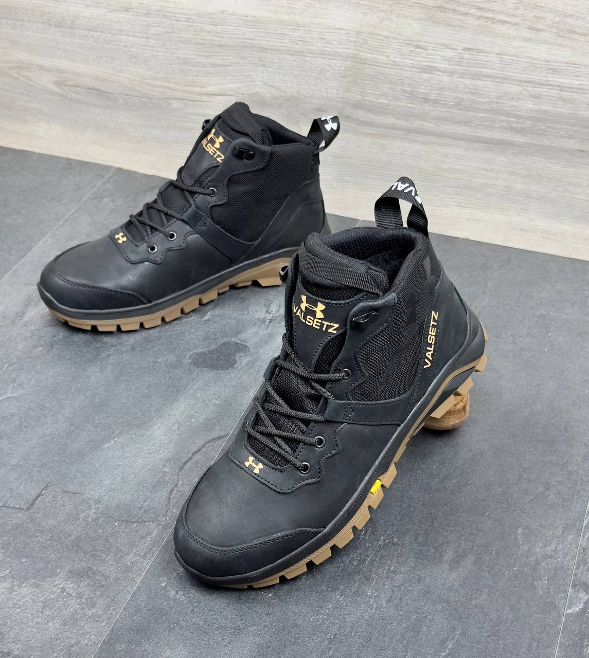 Чоловічі шкіряні зимові кросівки  Код: Б02-23/2 чорний - Зображення 2