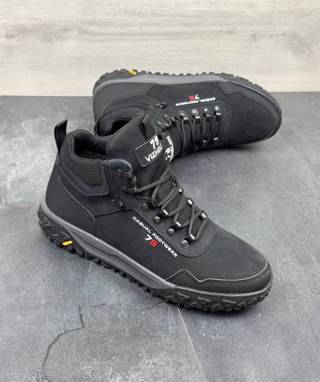 Чоловічі зимові нубукові черевики Код: Б02-50/7 чорний - Зображення 5
