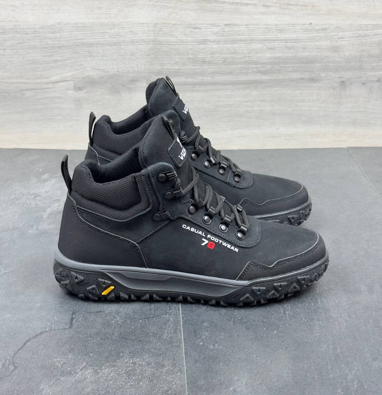 Чоловічі зимові нубукові черевики Код: Б02-50/7 чорний - Зображення 7