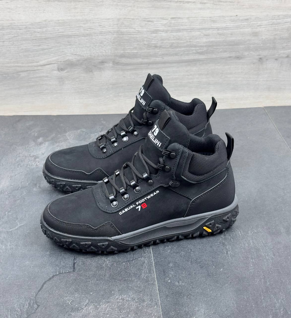 Чоловічі зимові нубукові черевики Код: Б02-50/7 чорний