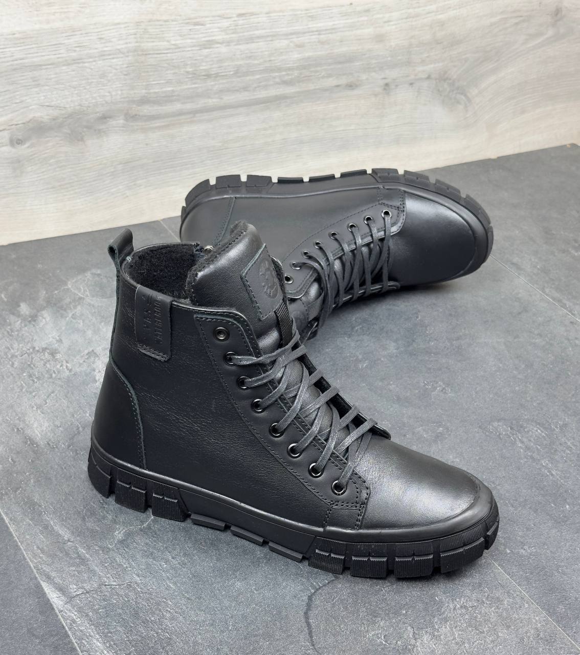 Чоловічі шкіряні черевики Nivas  Код: Б008 чорний - Зображення 5