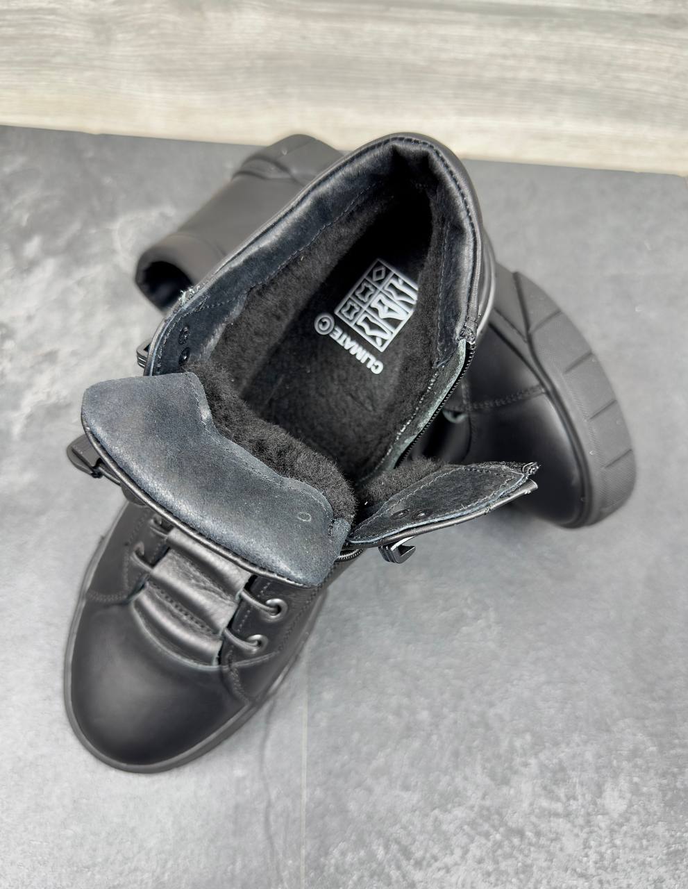 Зимові чоловічі шкіряні кросівки Код: 311 ч.р - Зображення 3