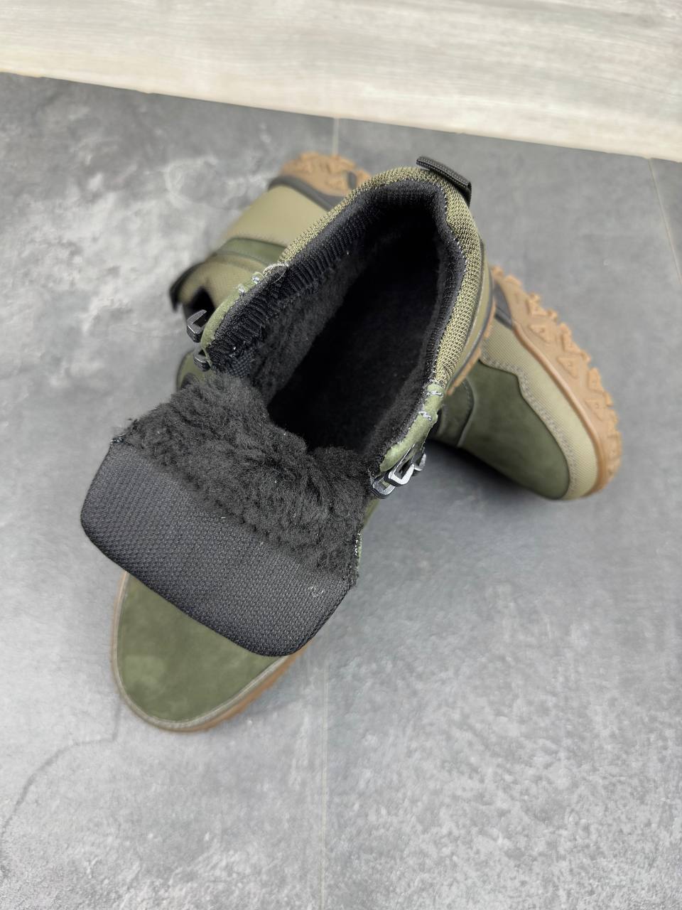 Чоловічі зимові нубукові черевики Код: Б02-50/6 хакі - Зображення 7