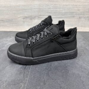 Чоловічі зимові нубукові кросівки Код: 186 чор/нуб