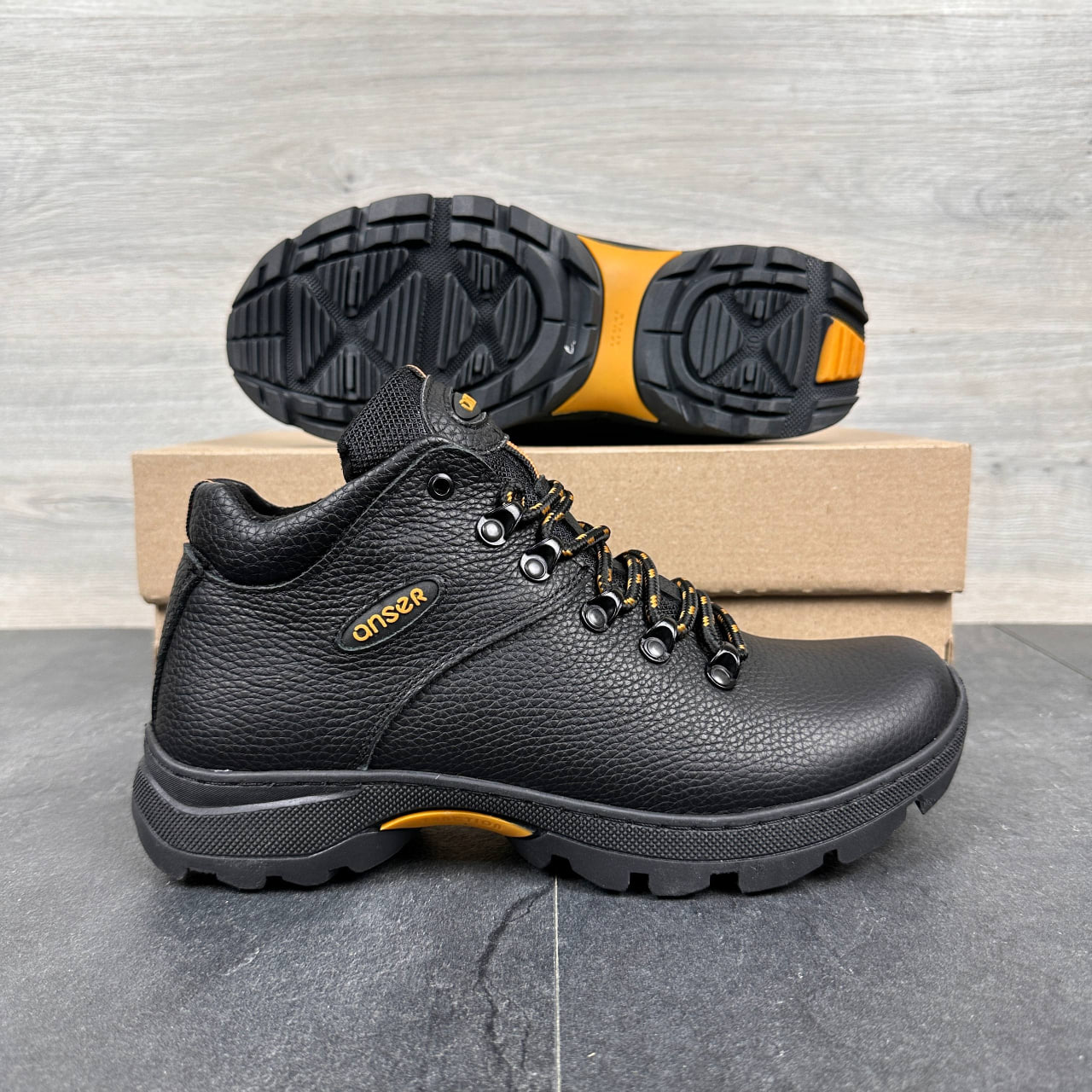 Чоловічі шкіряні черевики  Код: Б130 чорний - Зображення 3