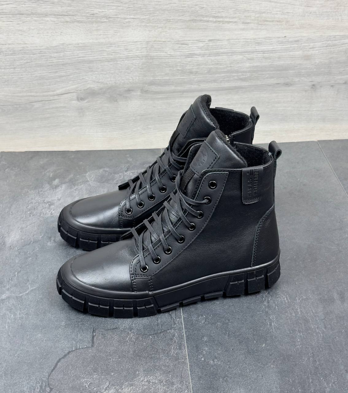 Чоловічі шкіряні черевики Nivas  Код: Б008 чорний