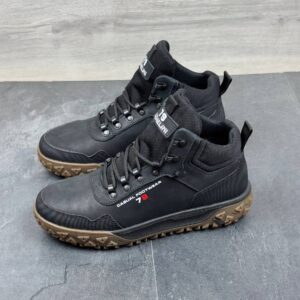 Чоловічі зимові шкіряні черевики Код: Б02-50/14 чорний