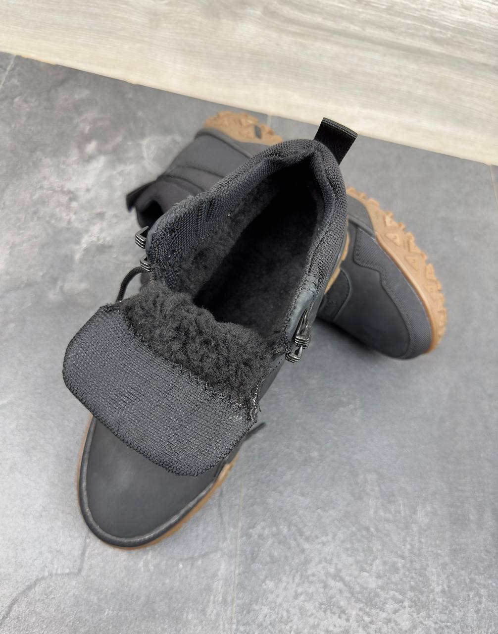 Чоловічі зимові шкіряні черевики Код: Б02-50/14 чорний - Зображення 7