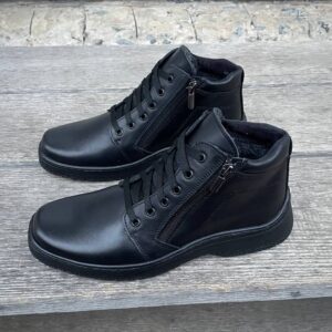 Чоловічі шкіряні зимові черевики  Код: Б25 чер