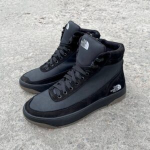 Чоловічі зимові шкіряні кросівки The North Face Код: NF чор/ол