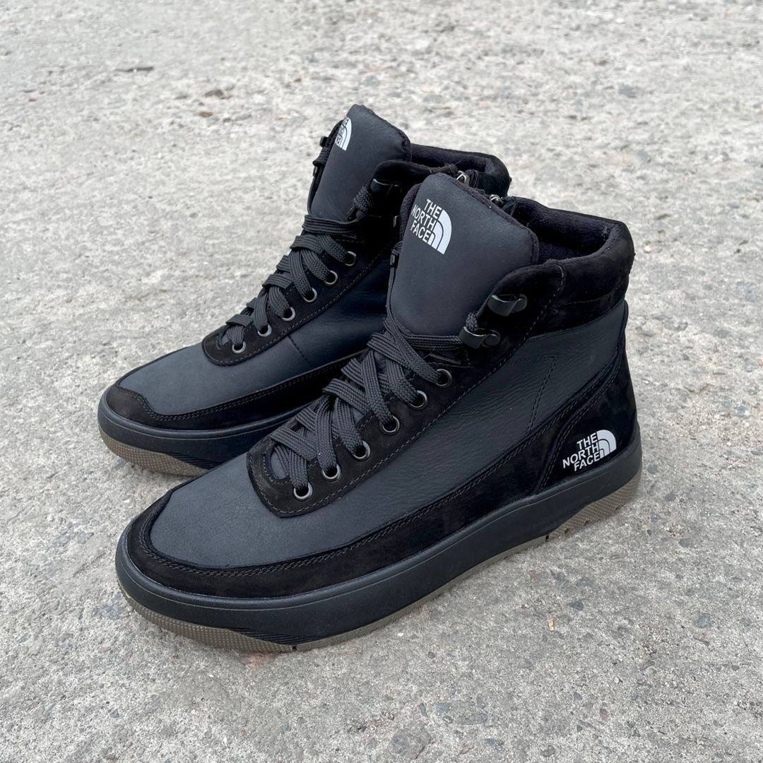 Чоловічі зимові шкіряні кросівки The North Face Код: NF чор/ол