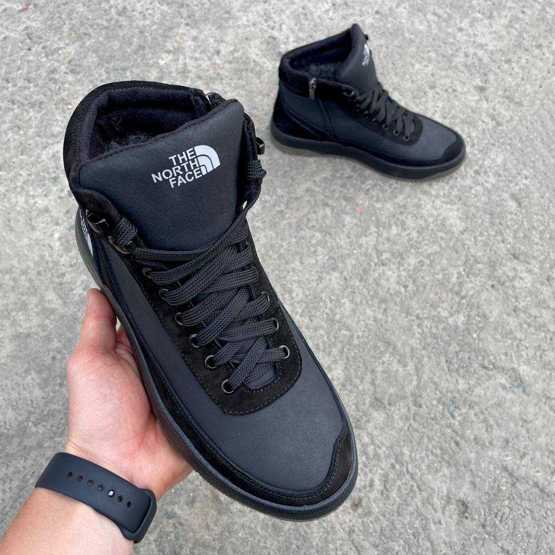 Чоловічі зимові шкіряні кросівки The North Face Код: NF чор/ол - Зображення 7
