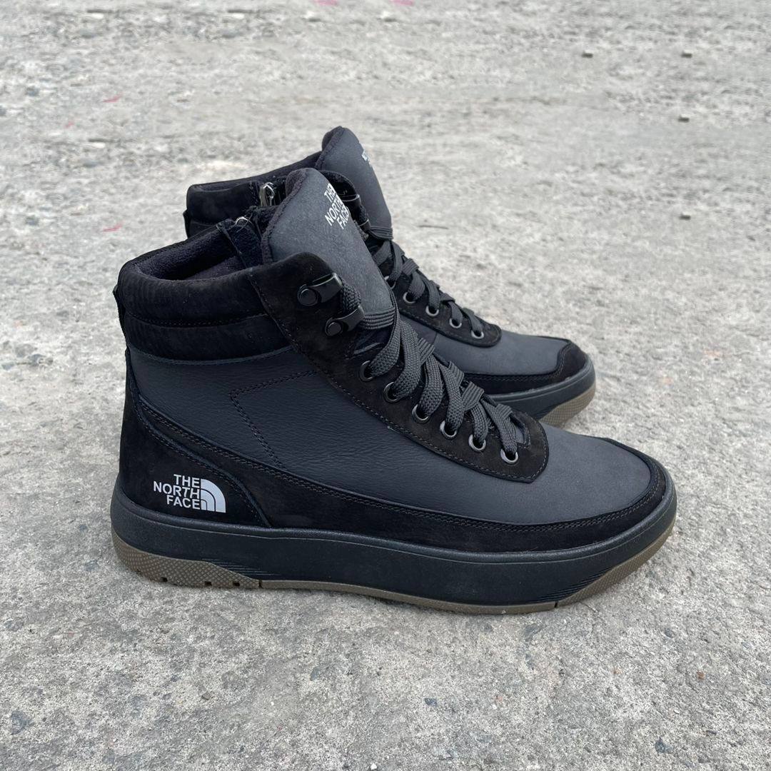 Чоловічі зимові шкіряні кросівки The North Face Код: NF чор/ол - Зображення 8