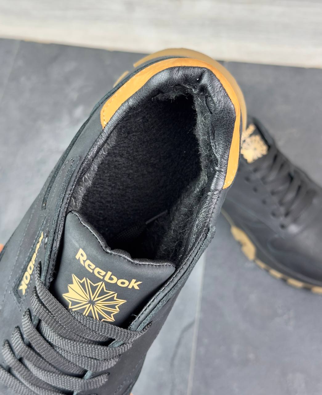 Чоловічі шкіряні зимові кросівки Код: R17/1 чер/бн - Зображення 3