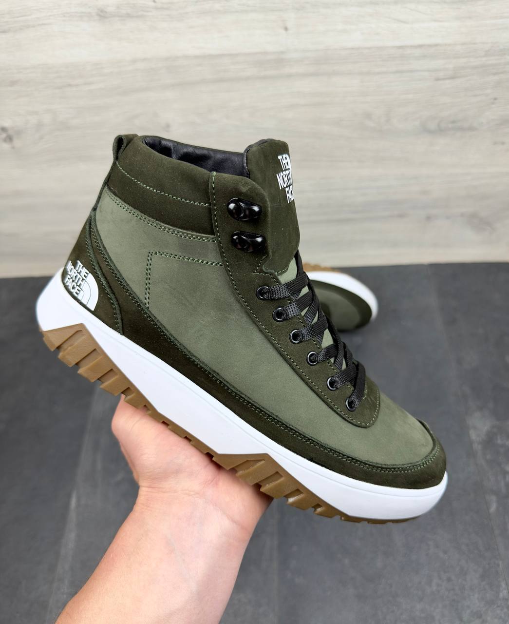 Чоловічі зимові шкіряні кросівки The North Face  Код: 64 з.в - Зображення 4