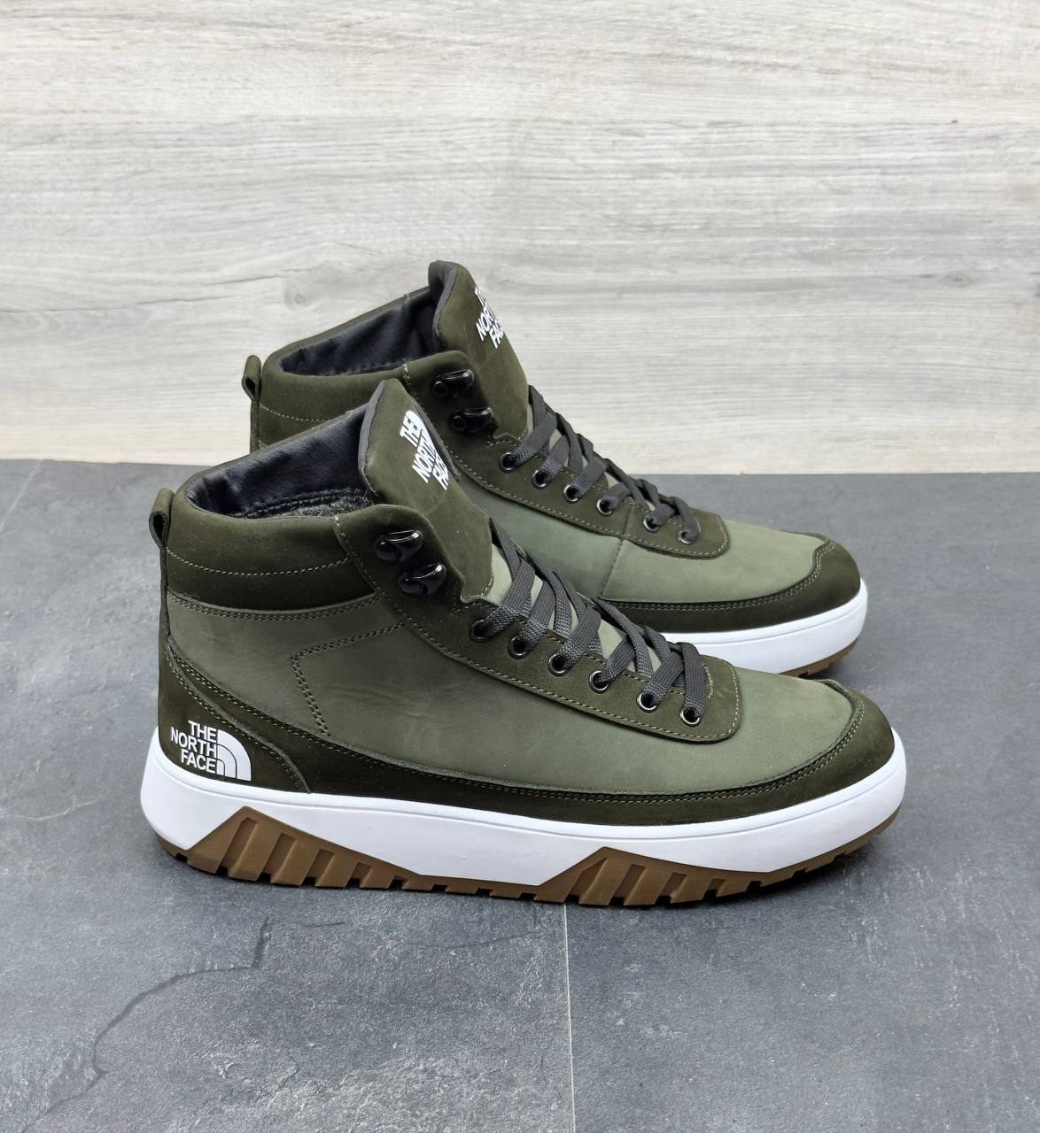 Чоловічі зимові шкіряні кросівки The North Face  Код: 64 з.в - Зображення 6
