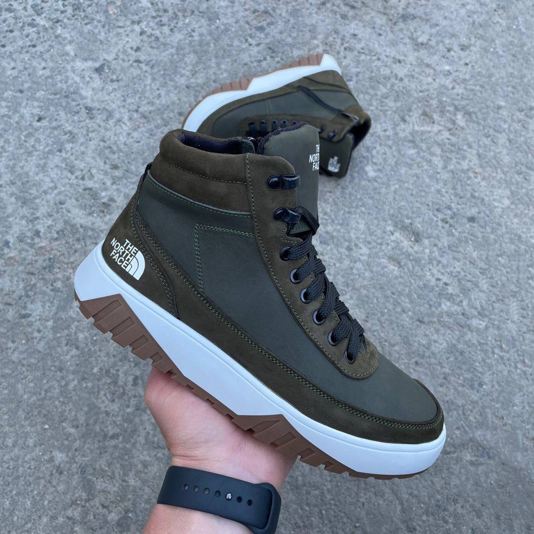 Чоловічі зимові шкіряні кросівки The North Face Код: NF зелений - Зображення 4