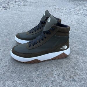 Чоловічі зимові шкіряні кросівки The North Face  Код: NF зелений