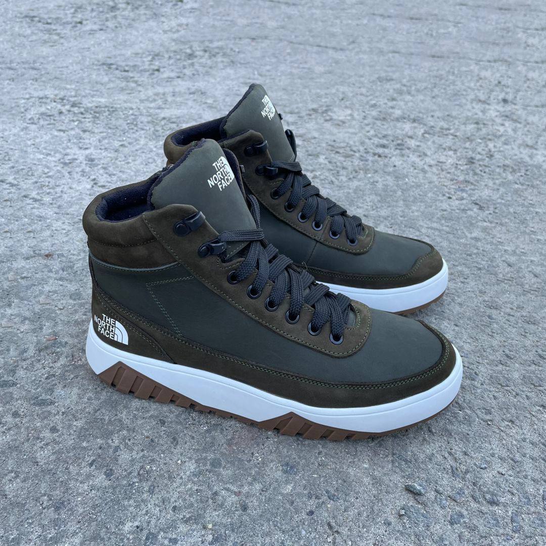 Чоловічі зимові шкіряні кросівки The North Face Код: NF зелений - Зображення 6