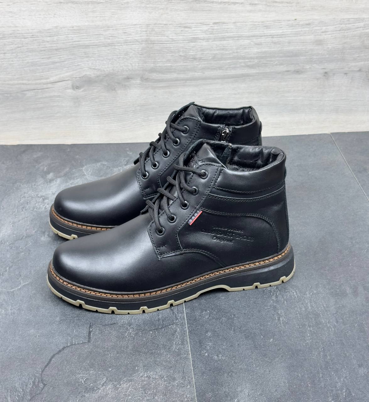 Зимові чоловічі шкіряні черевики Код: Sart823