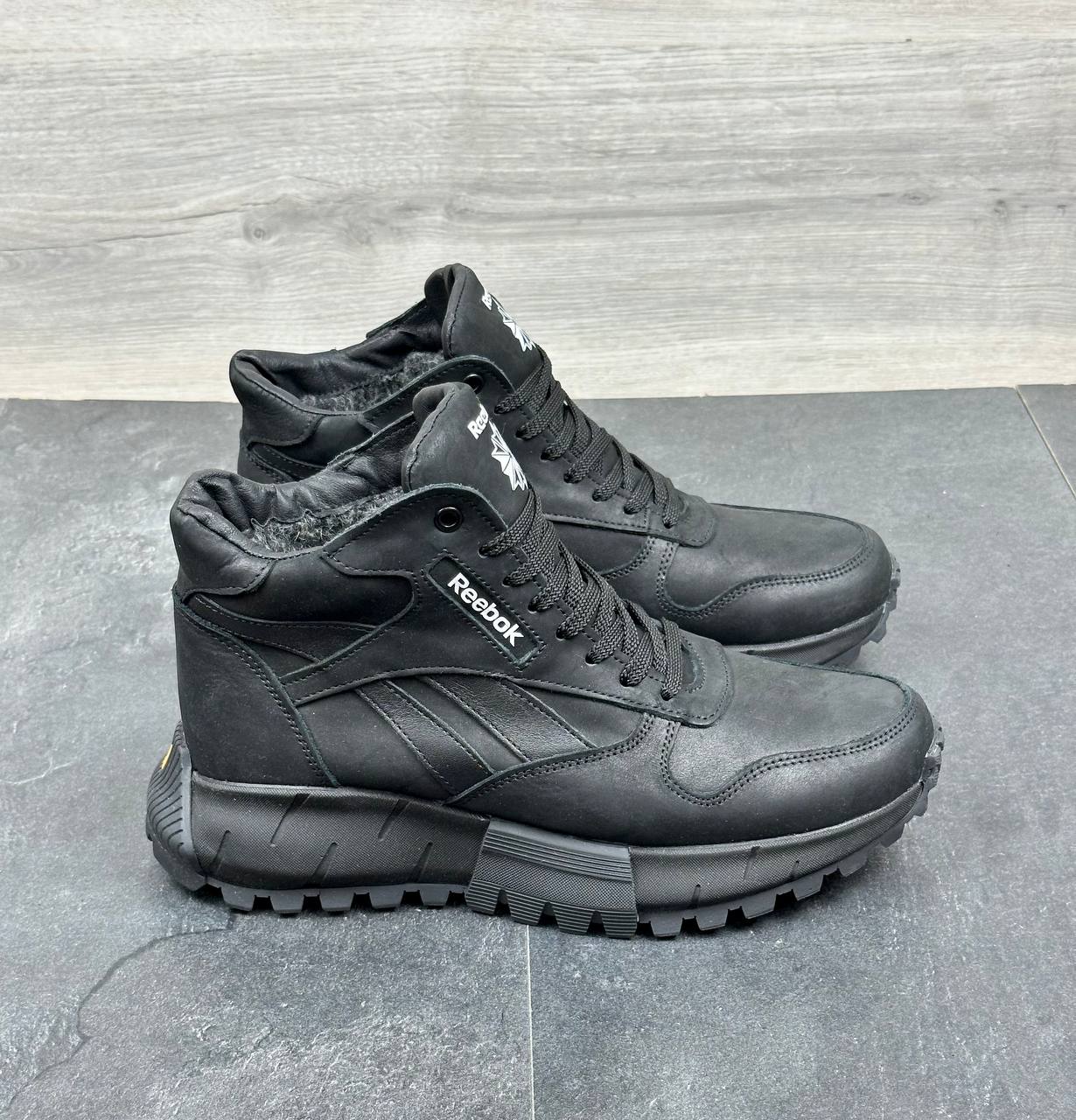 Чоловічі шкіряні зимові черевики Код: R16 бот/чорний - Зображення 5