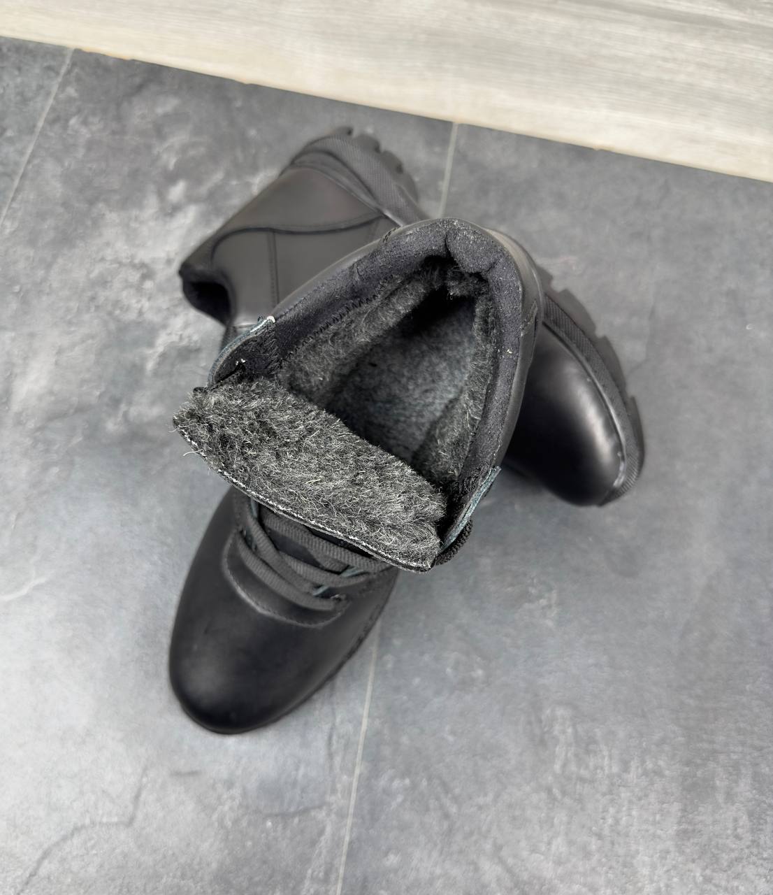 Чоловічі шкіряні зимові кросівки Код: А-5 бот - Зображення 3