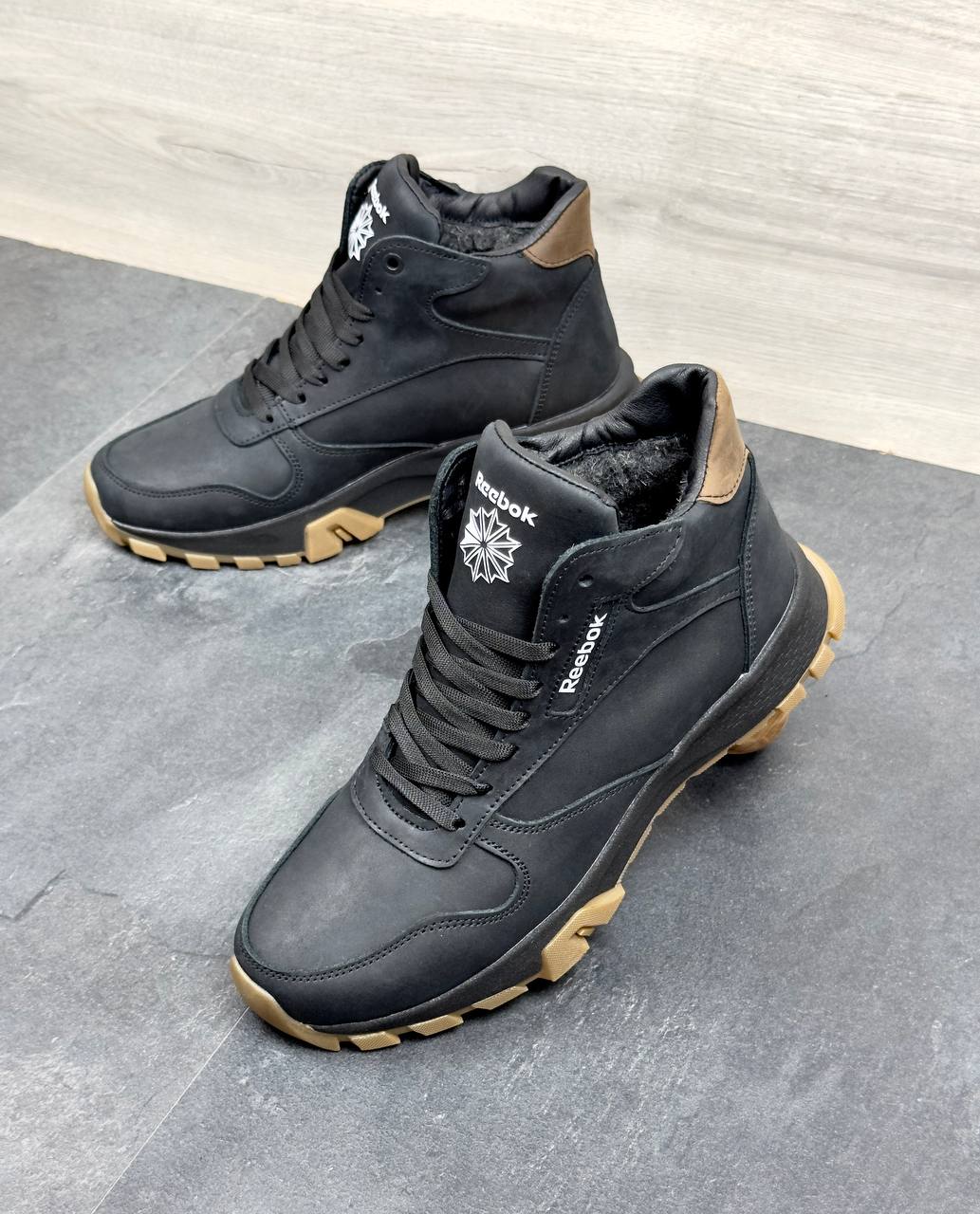 Чоловічі шкіряні зимові черевики Код: R17 чер/бот - Зображення 2