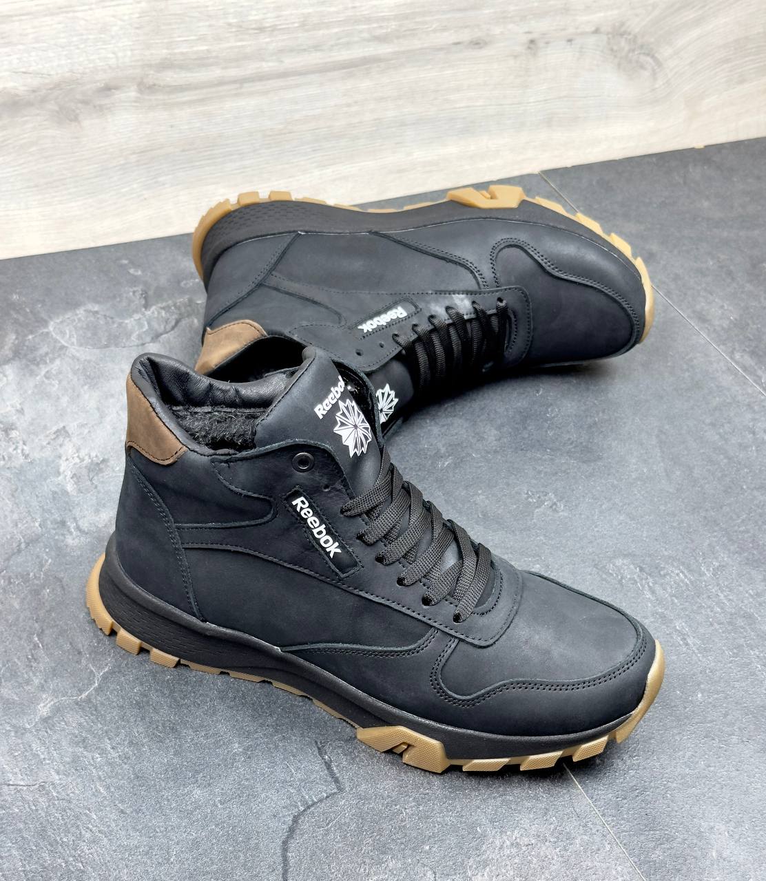 Чоловічі шкіряні зимові черевики Код: R17 чер/бот - Зображення 5