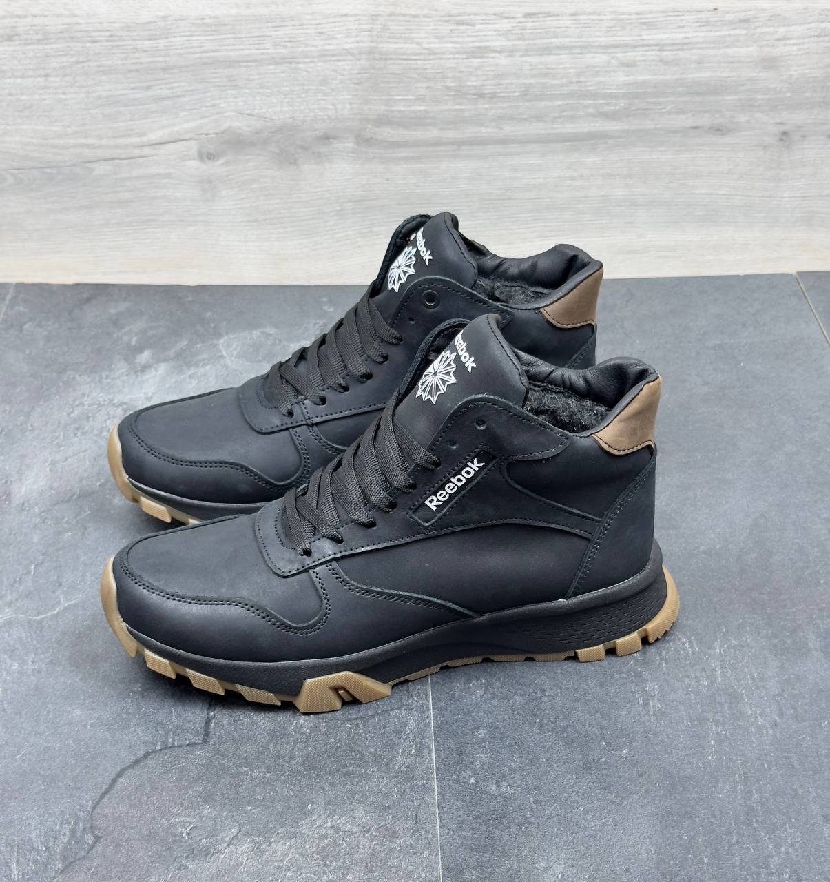 Чоловічі шкіряні зимові черевики Код: R17 чер/бот