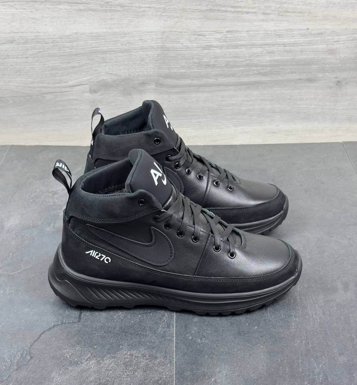 Чоловічі зимові шкіряні кросівки Код: 51 ч.н - Зображення 3