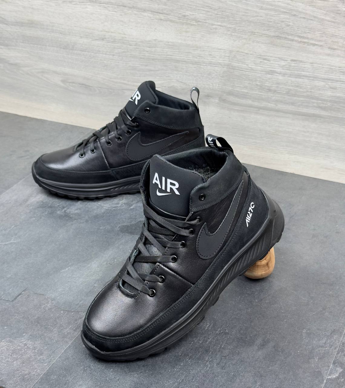 Чоловічі зимові шкіряні кросівки Код: 51 ч.н - Зображення 4