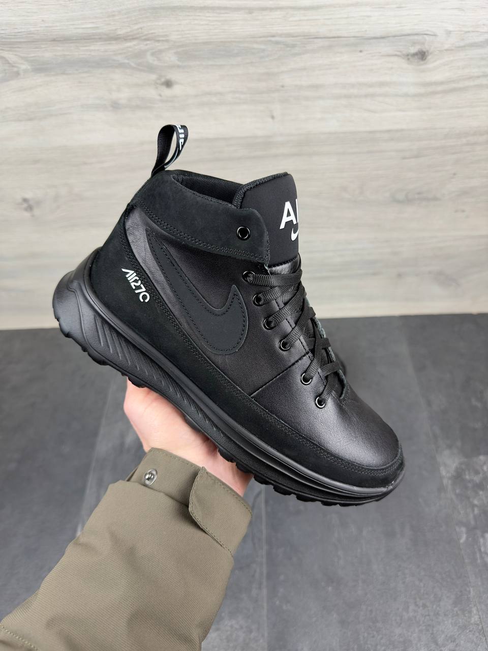 Чоловічі зимові шкіряні кросівки Код: 51 ч.н - Зображення 5